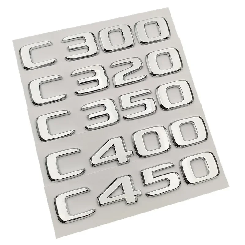 

3d ABS Logo C200 C220 C180 C300 C350 C400 Emblem Letters Car Trunk Badge Sticker For Mercedes Benz C CLASS W204 W205 Accessories