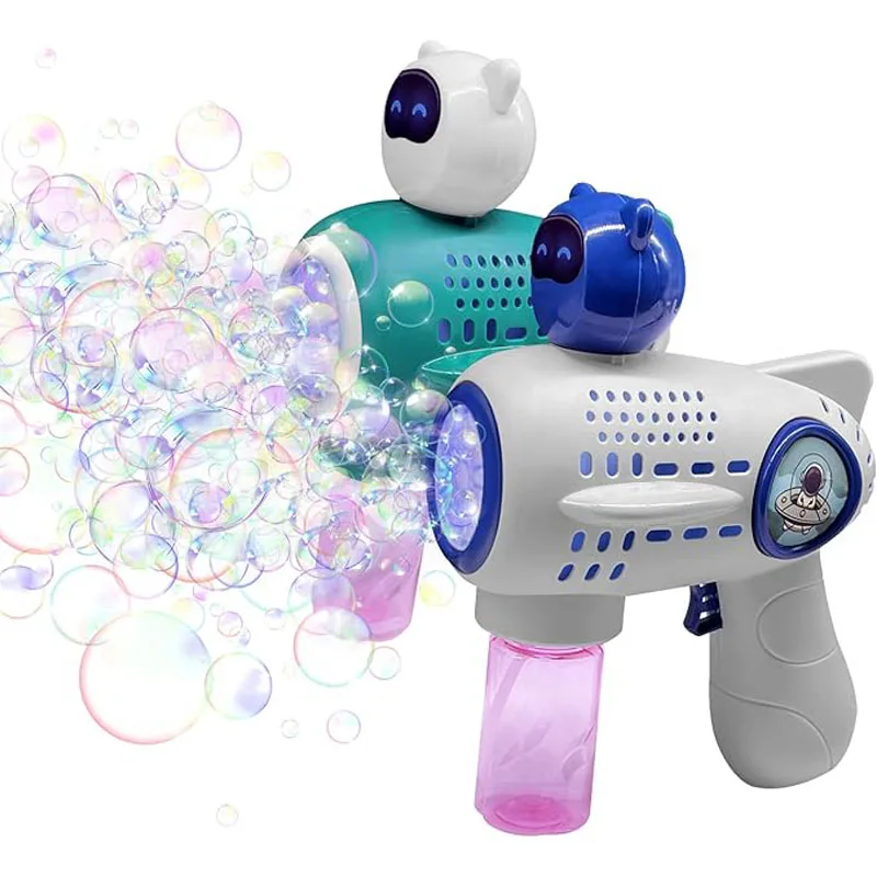 Pistola de Bolhas Infantil com Luzes Coloridas, Brinquedos Infantis, Presente de Aniversário, Cinza, Favores de Festa, Presente de Páscoa, Diversão, Meninos, Meninas