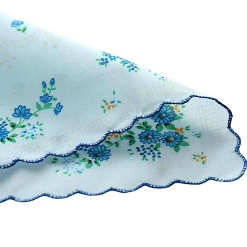 

Square Handkerchief Cotton Flower Women Child Print Face Hand Towel Hanky Wedding Christmas Gift