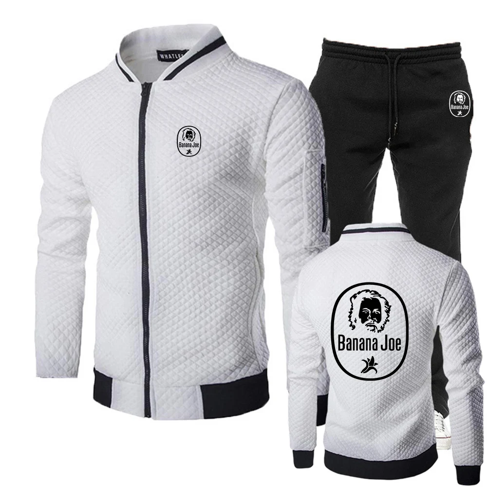 2025 BUD SPENCER BANANA JOE Printing Men's New Zipper Hoodie Round Neck Top + Trousers Slim-fit Two-piece Sports Suit