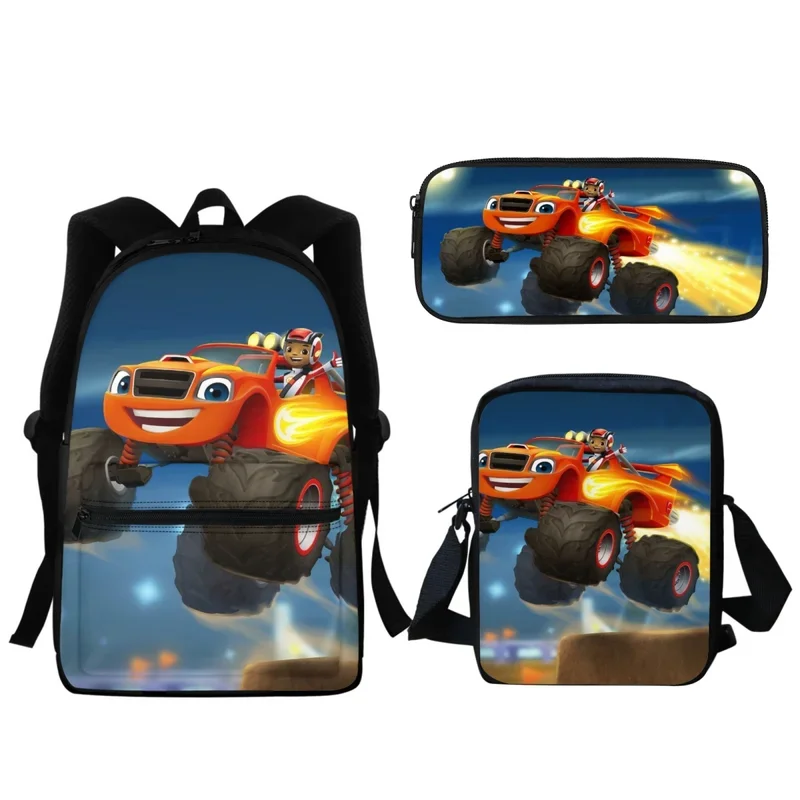 Children's School Bag Cartoon Blaze and the Monster Machines Print Travel Backpack Kindergarten Girls Boys Cool Bookbags 2024