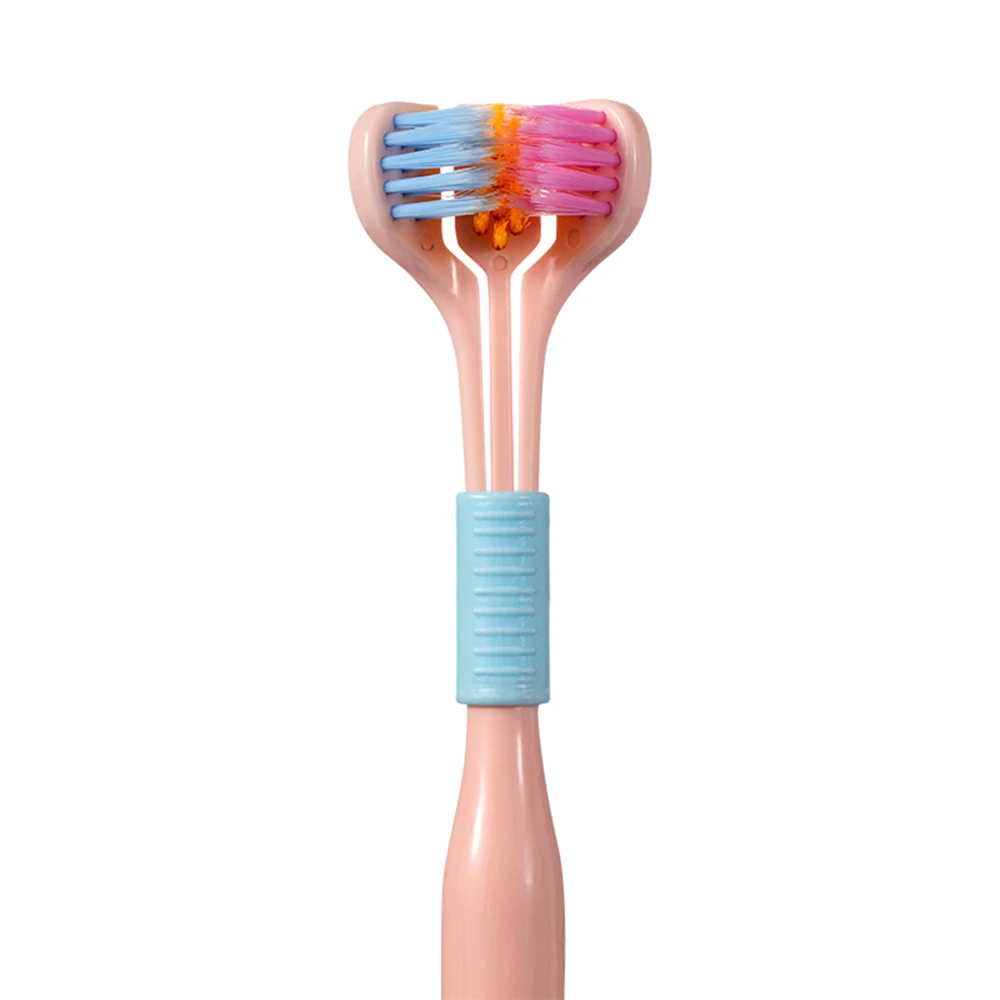 Comfortable 3 Heads Toothbrush Gentle Cleaning 3-Sided Toothbrush for Family Friends Neighbors Gift