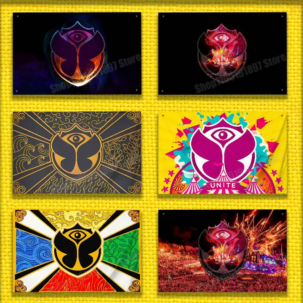 

T-Tomorrowland Music Logo Flag For 50*70cm 60*90cm 60*110cm 80*120cm 100*150cm 150*200cm Camp Banner Tapestry