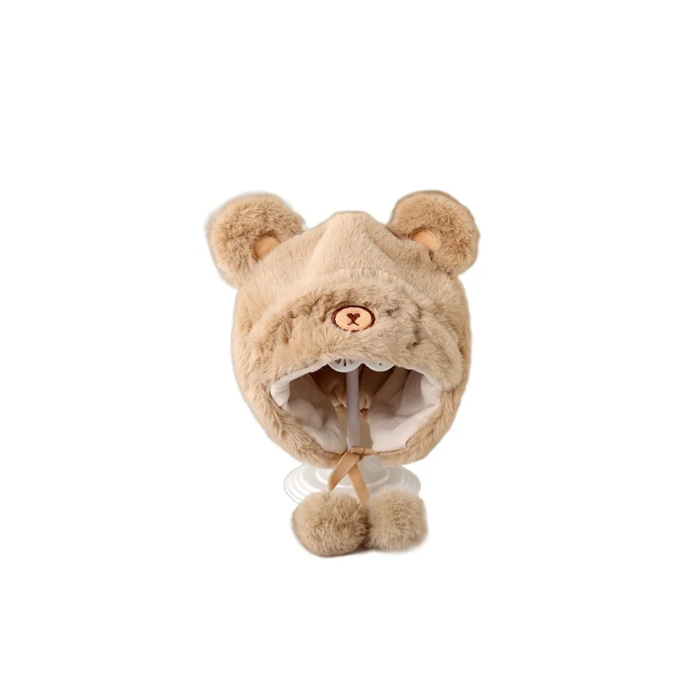 

Новые милые теплые шапки с шариком, осенне-зимние шапки для защиты ушей, однотонные мягкие шапки с подшивкой