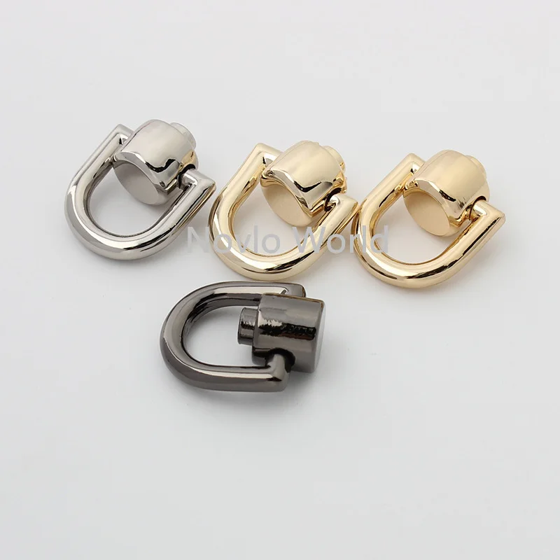 20-100pcs 9 colors bag chain gusset rainbow finish D-ring screw hanger connector metal handle
