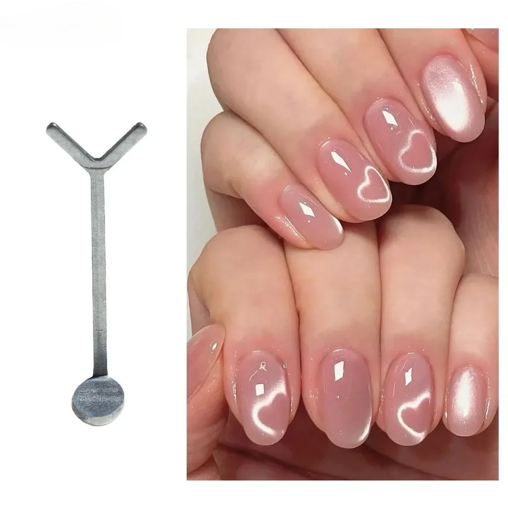 1/2/4pcY-shaped Love Heart Magnetic Auxiliary Tool For Match with Nail Magnet Suck Cat Eye Heart Shapes Effect Nail Gel DIY Tool image 3