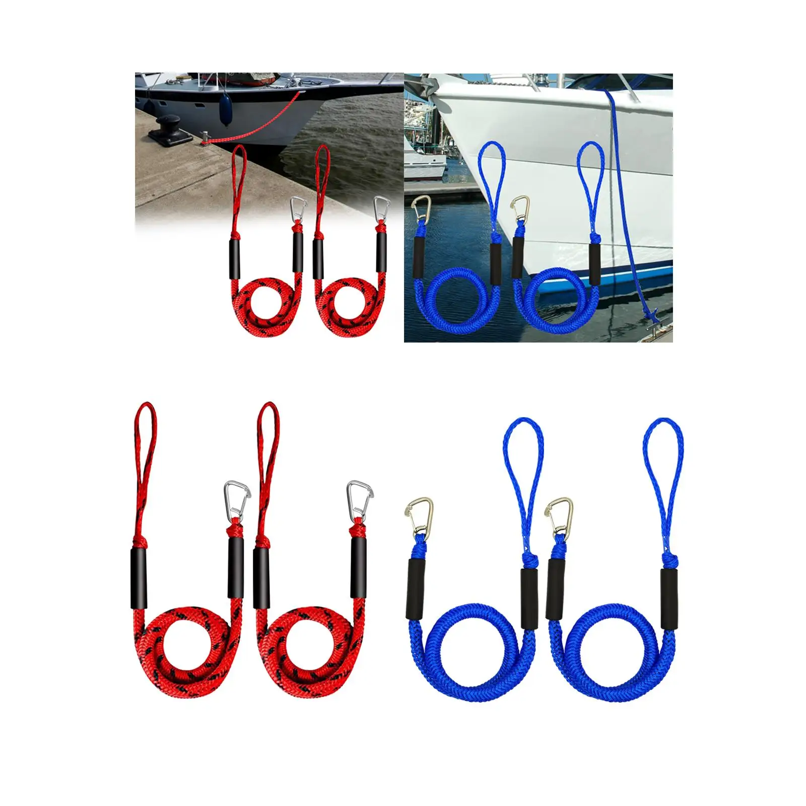 

Nylon Bungee Cord Dock Line Shock Absorbing Rope Boat Mooring Ties with Loop for Bass Boat and Kayak Docks