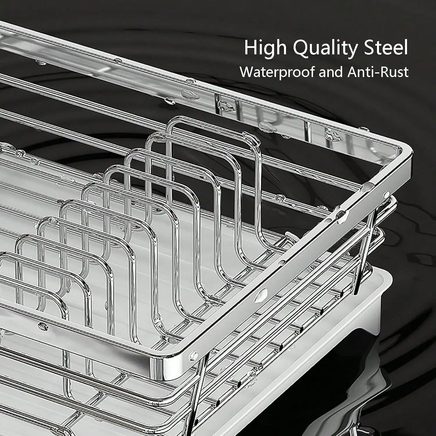 Dish Drying Rack,Large Stainless Steel Rust Resistant Dish Rack For Kitchen Counter,Dish Drainer With Utensil Holder And Drainbo