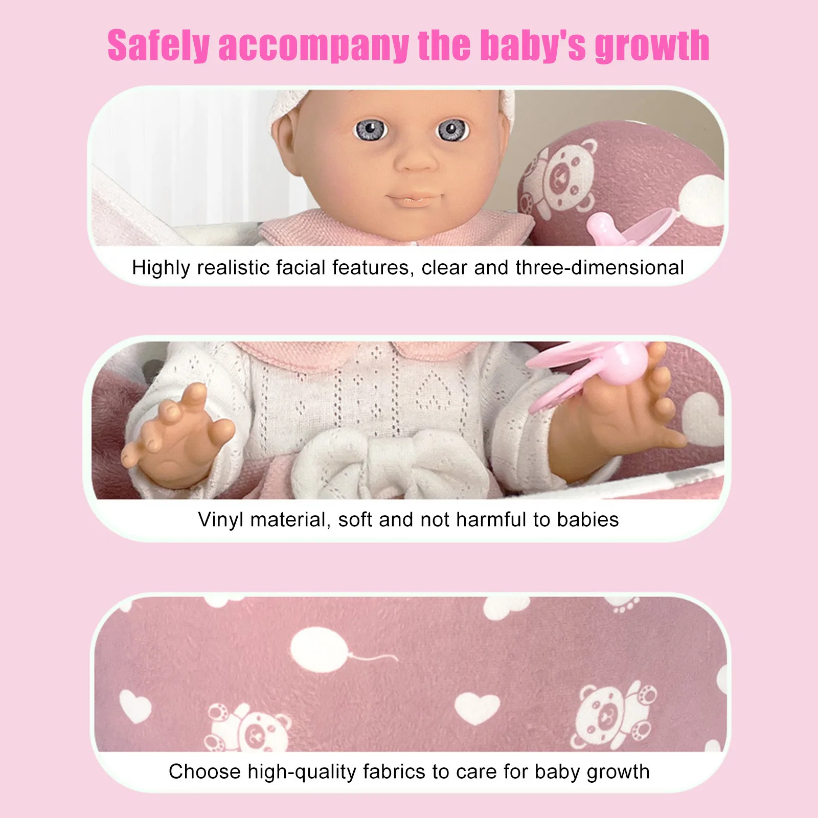 Symulowana lalka do odgrywania ról dla dzieci 12-calowy zestaw uspokajających lalek winylowych dla dzieci Miękka, ręcznie robiona silikonowa lalka do spania Prezenty urodzinowe dla dziewczynek