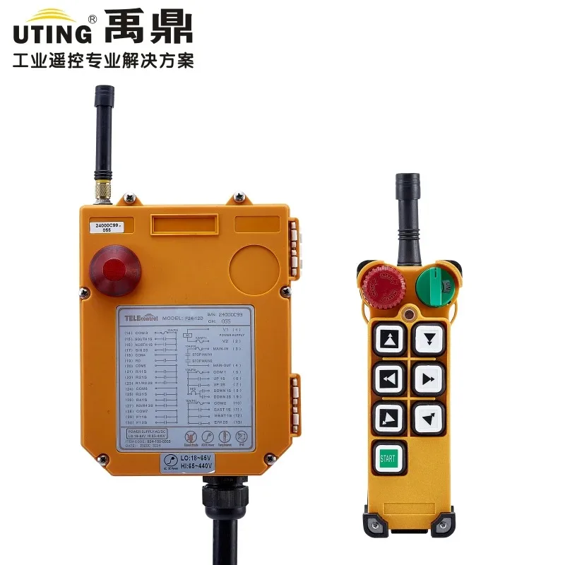 

Nice UTING CE FCC DOC F24-6D Industrial Wireless Radio 6 Double Speed Buttons Remote Control for Crane