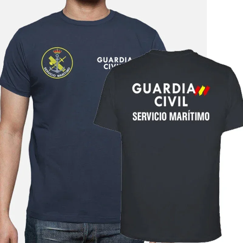 Guardia Civil Servicciio Marítimo. Spain Civil Guard Emblem T-Shirt 100% Cotton O-Neck Summer Short Sleeve Casual Mens T-shirt