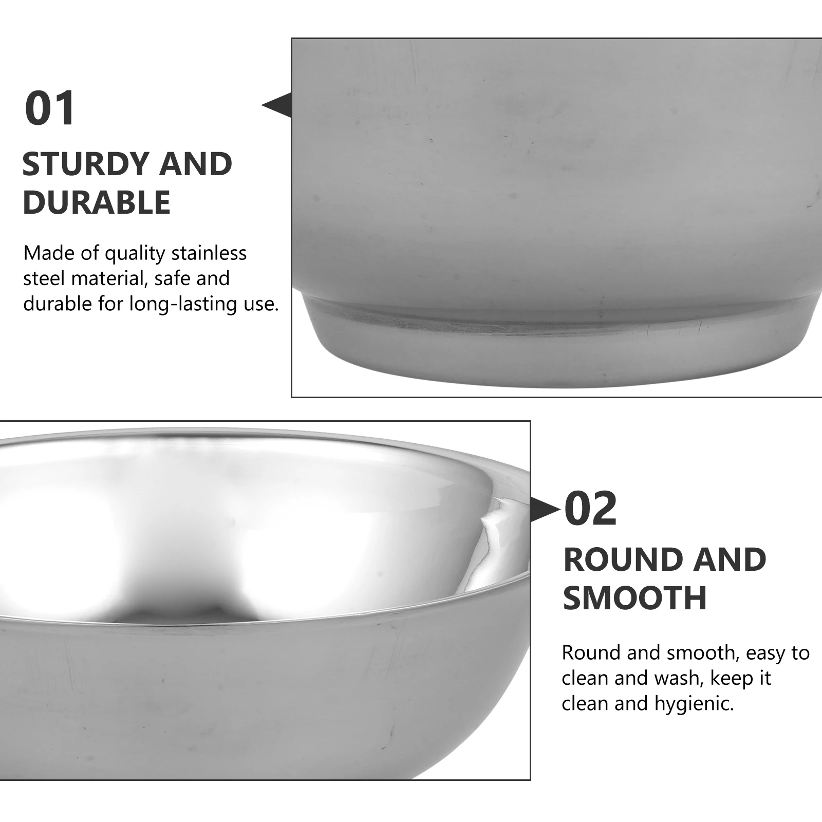 

1pc Stainless Steel Bowl Double Layer Insulated Large Soup Food Holder Porridge Rice Noodle Salad Container Round Bowl