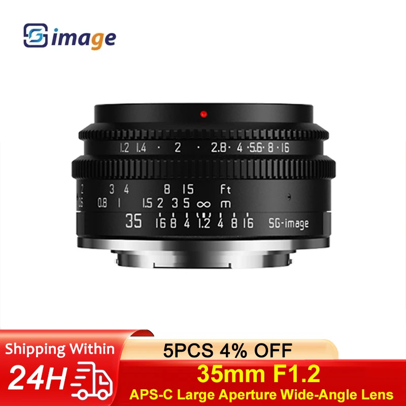 SGimage 35mm F1.2 Large Aperture Portrait Fixed Focus Prime Lens For Fuji XF/Nikon Z/Canon EF-M /Sony E/M4/3 Mount Camera ﻿