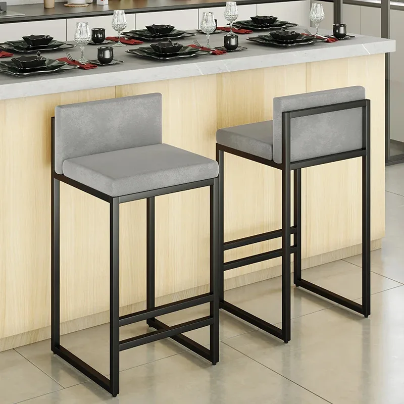 Tabouret de Cuisine Nordique en Métal Noir, de Haute Qualité, Mobilier de Maison Européen