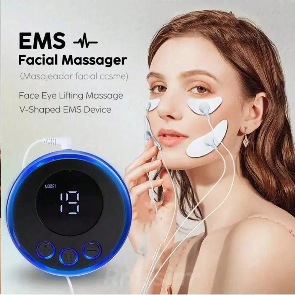 EMS เครื่องนวดหน้า Face Lift อุปกรณ์ดูแลเครื่องมือ Current เครื่องกระตุ้นกล้ามเนื้อคอ Eye กระชับผิวหน้า Anti-Aging