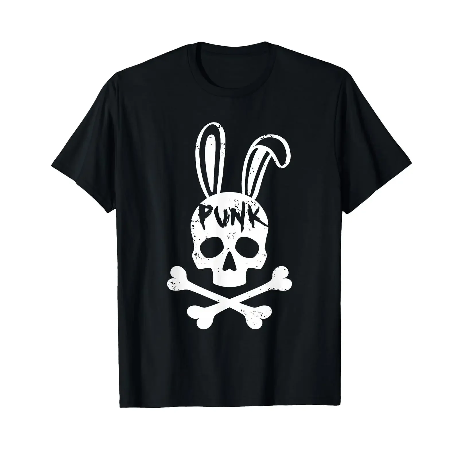 Punk Skull Rabbit Rock Music Aesthetic Subculture Rocker T Shirt vintage Washed Comfortable homme Breathable Casual streetwear