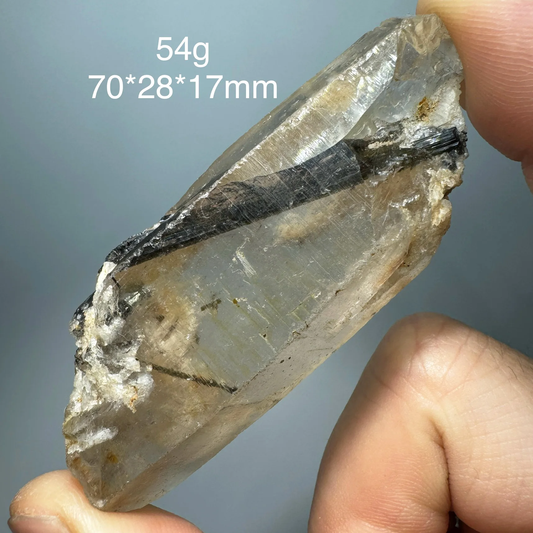 54g de turmalina verde natural de Madagascar, espécimen mineral, cuarzo transparente, piedra curativa Reiki, decoración del hogar