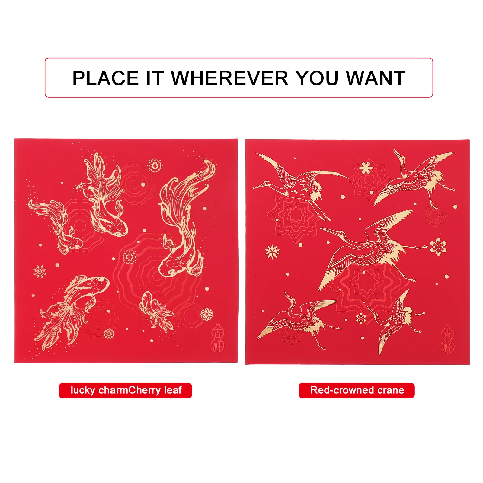 

2pcs New Year Greeting Paper Traditional Spring Festival Blessing Eco-Friendly Pattern Delicate Design Gift For