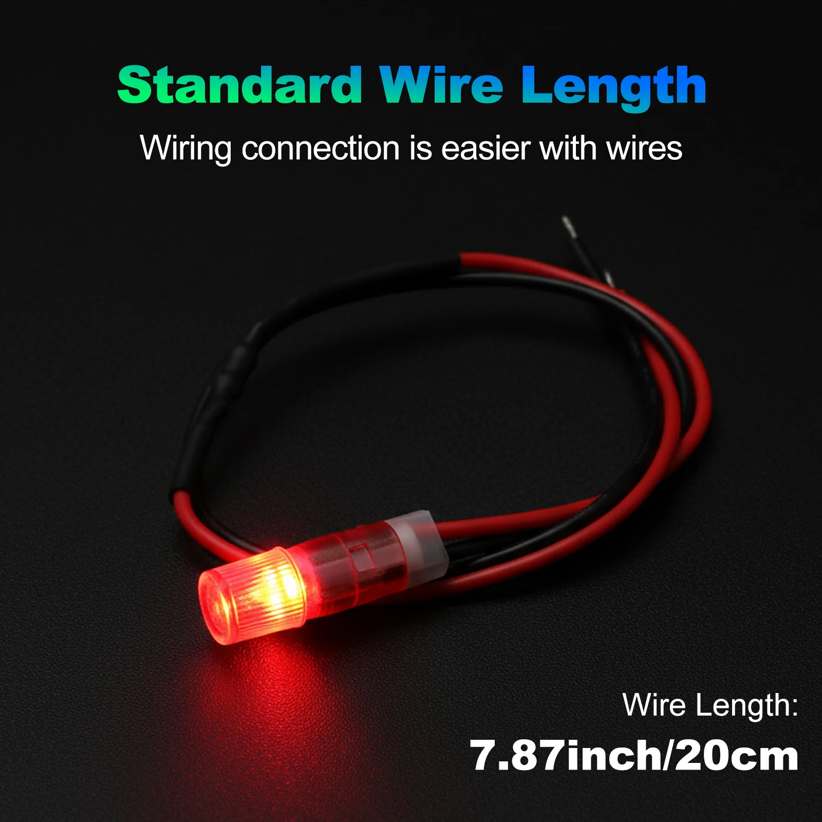 FILN 5 Stück 6mm Mini Kunststoff-LED-Kontrollleuchte 12V/24V Indikatorlampe für DIY Auto Marine Industriesteuerungsausrüstung – Detail 5