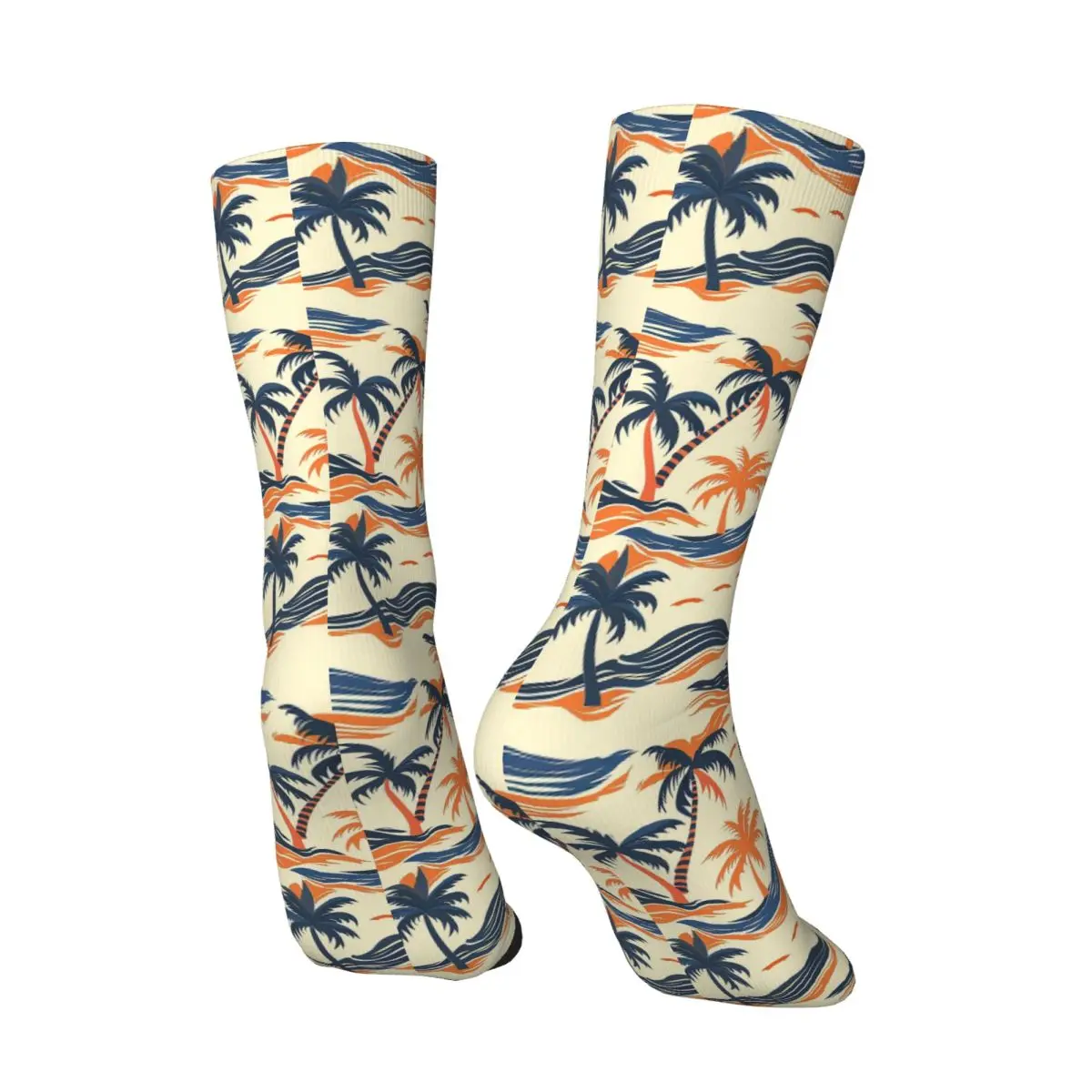All Seasons Coconut Palm Tree Element Tropical Socks Harajuku Sport Middle Tube Socks Stockings for Men Women Valentine's Day