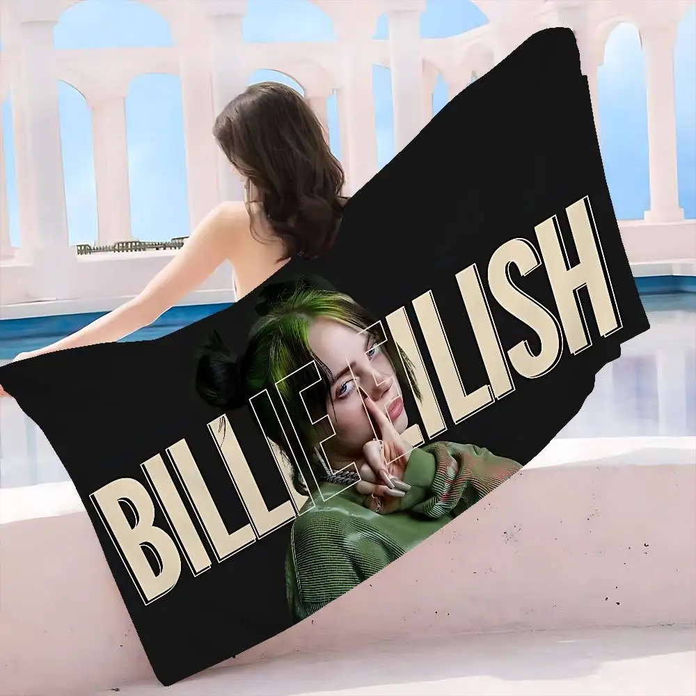 B-BillieS Singer E-EilishS Microfiber Blanket Quick Drying Beach Towels Oversized Printing Super Absorbent Pool Towel Blanket