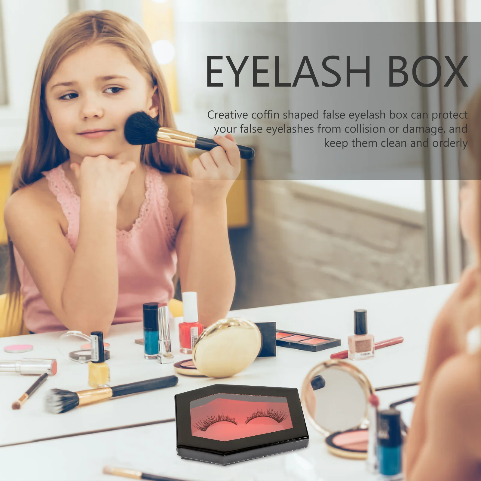 Doodskistvormige valse wimpers opbergdoos Herbruikbare waterdichte lichtgewicht PVC organisator Doodskistdozen voor traktaties