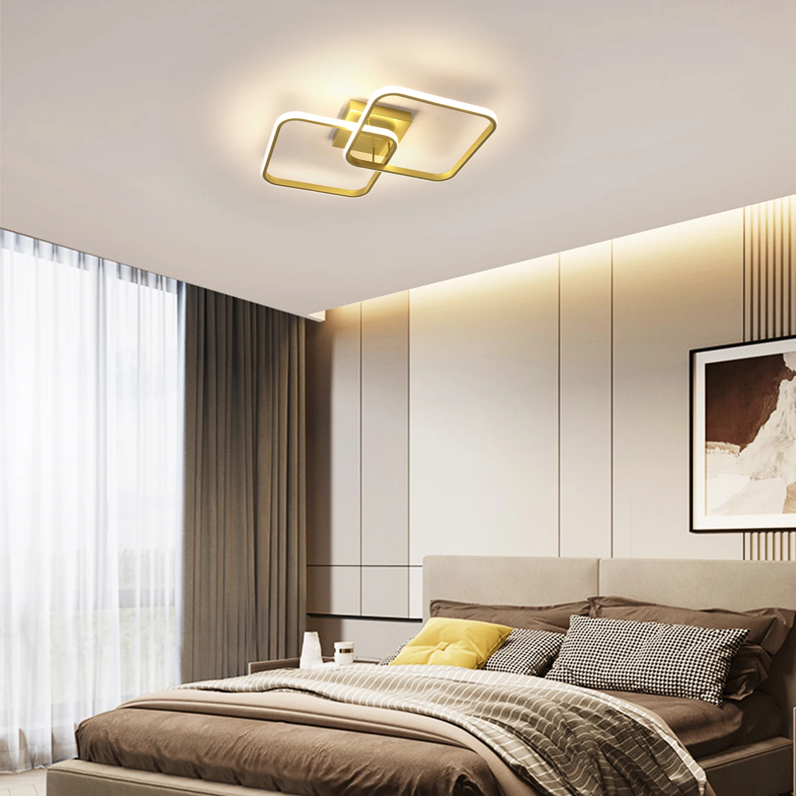 Moderne quadratische Deckenleuchte, LED-Kronleuchter, 42 W Acryl-Deckenleuchte für Küche, Esszimmer, Wohnzimmer, Studio, Büro, 6500 K – Detail 13