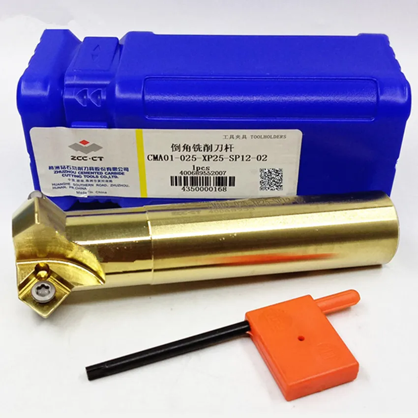 Barra de Fresa de Chanfro Cma01025-g25-sp12-02 Cma01-025-xp25-sp12-02 Cma01-025 Zcc.ct Cma01 45 ° 1pc por Caixa