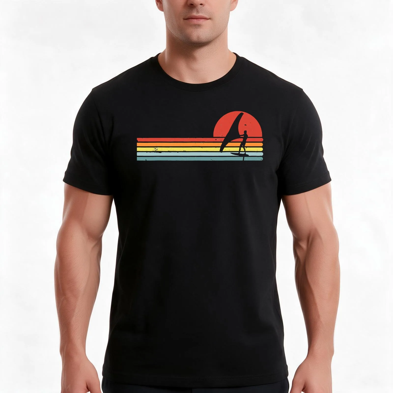 Wing Foiling Foil Surf Surfing Foiler, Retro Vintage Surfer T-Shirt, Summer Casual Cotton Tee, Oversized Streetwear Tops