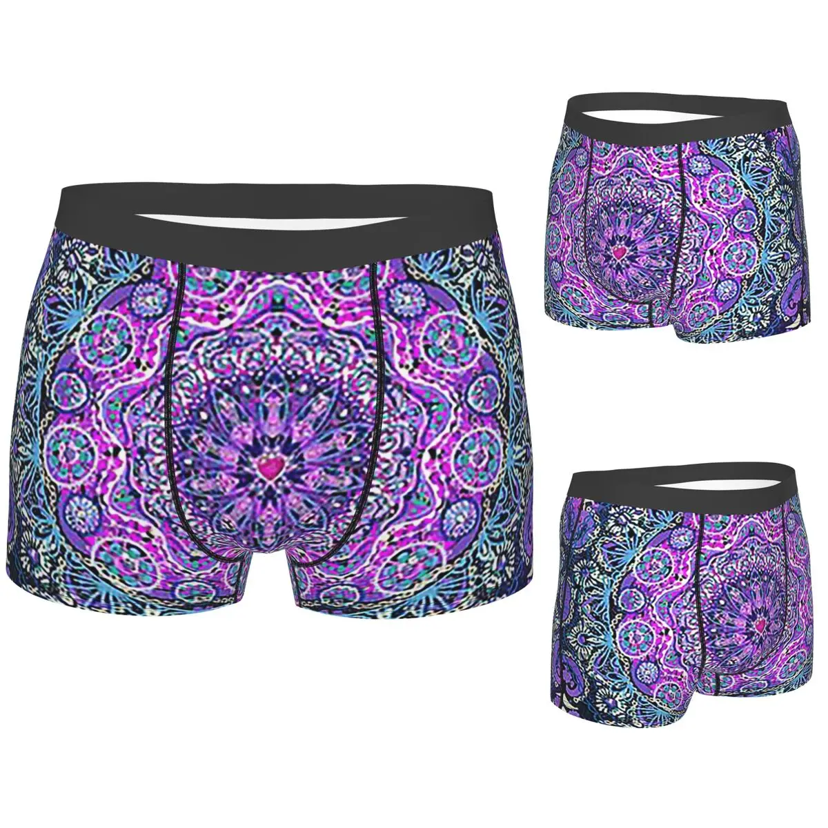 

Boxer Underpants Shorts Cosmic Love Mandal Panties Men Soft Underwear for Homme Man Boyfriend Gift
