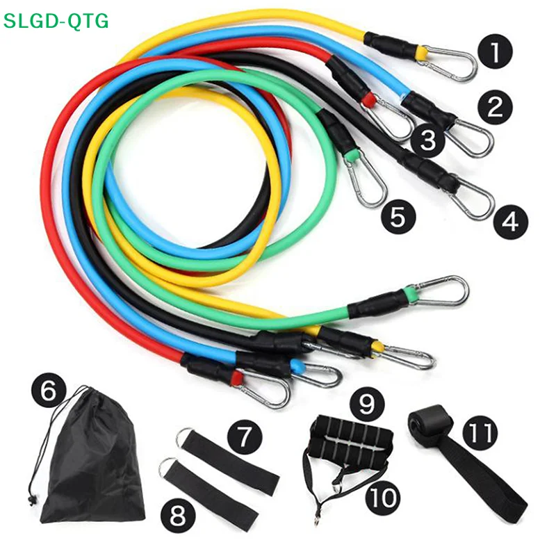 *11 Piece Set Of Muscle Training Straps, Multifunctional Fitness Tension Strap, Fitness Tension Training Harness, Elastic Rope