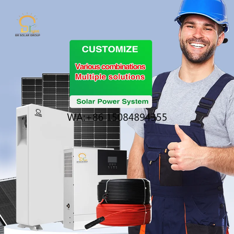 SOLAR 5KW/10KW Hybrid off Grid Solar Power System MPPT Controller Lithium Battery Pure Sine Wave Inverter for Residential Use