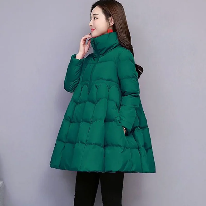 Women Winter Down Padded Jacket  Parkas Coat  New Thick Warm A Word Cotton    Female Outwear 3XL N109