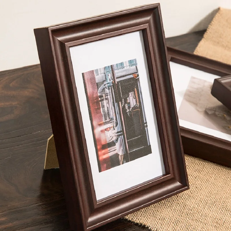 Vintage Solid Wood Picture Frame 6 7 8 10 Inch Photo Frame Display Stand & Wall Mountable Art Frame for Home Decor Display Stand