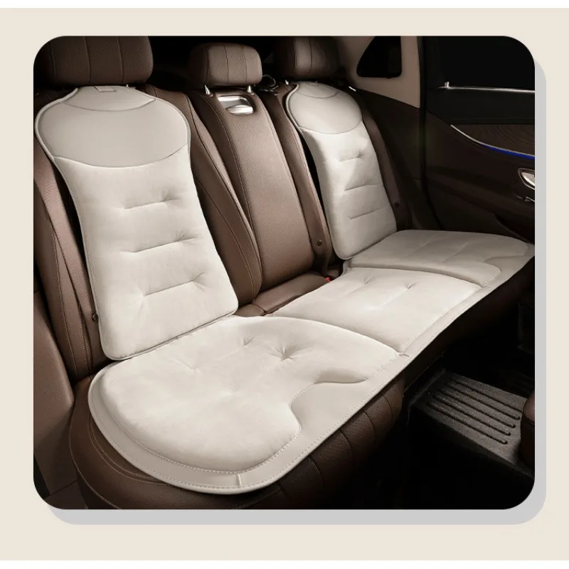 

Autumn and winter plush car seat cushion, seat backrest single piece rear bubble plush three-piece set
