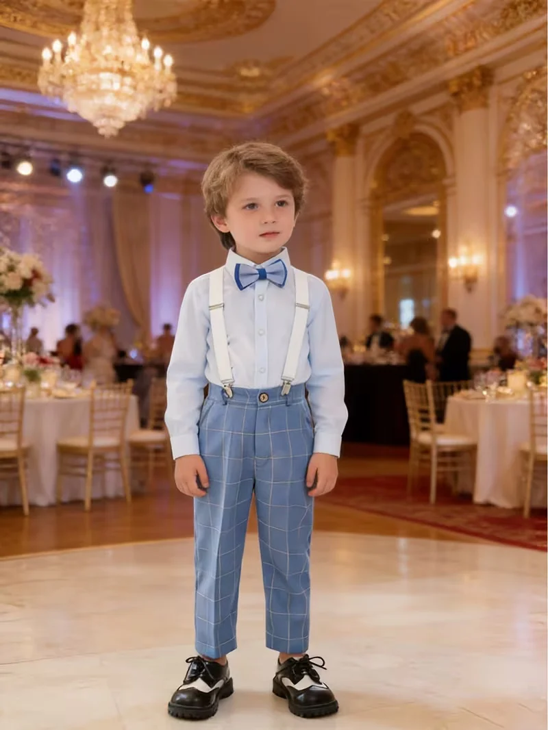 Boys' Suit Set Children's Formal Attire Host Performance Outfit, Kindergarten Flower Girl Dress for Children's Day