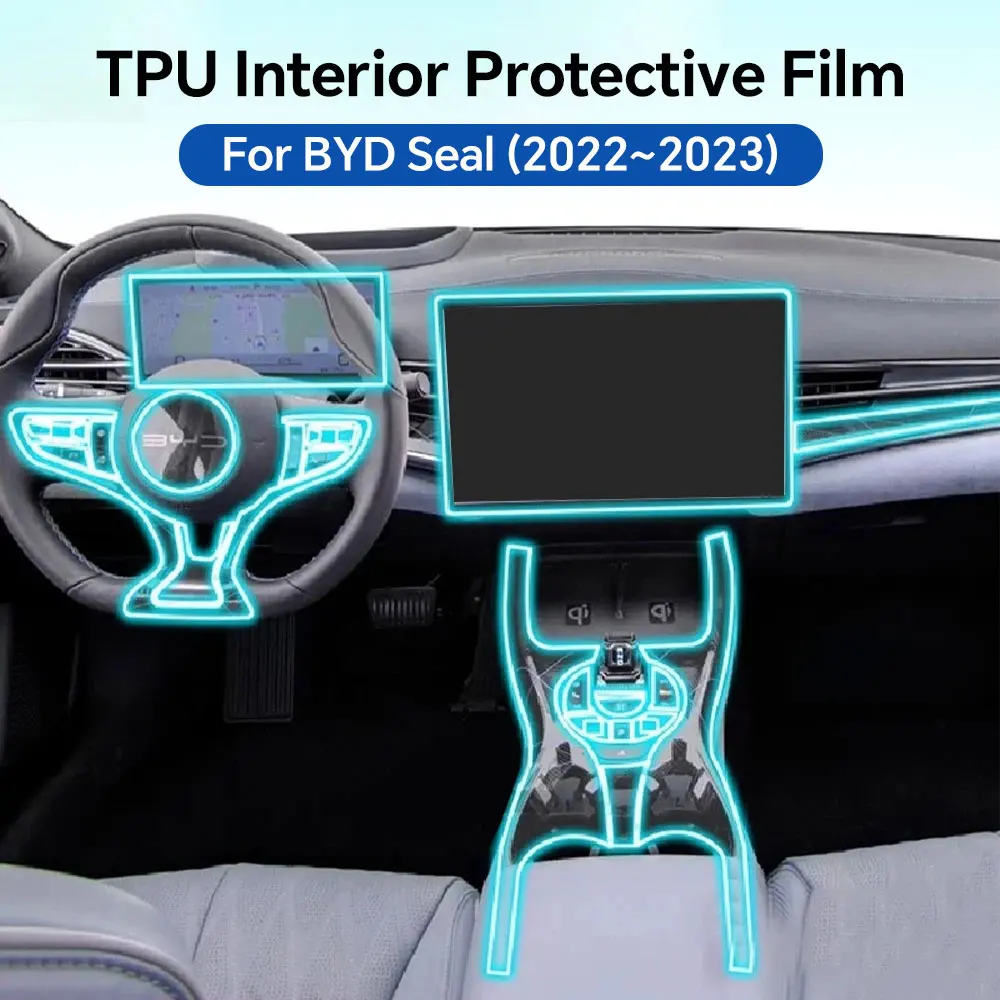 Innenfolie für BYD Seal 2022–2023, Auto-Klavierbrett-Schutz, TPU, transparent, selbstklebend, Lackfolie, kratzfest, Refit, PPF