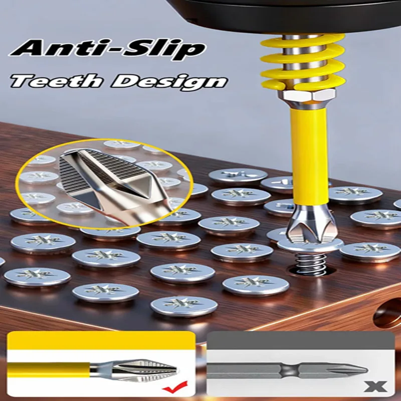 Spring Screwdriver Bits Magnetic PH2 Driver Screw Anti-slip 65/70/90/150mm 1/4'' Hex Shank Drill Head Electric Repair Tool