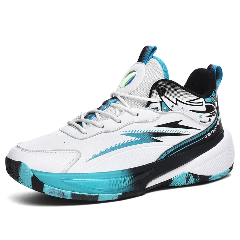 

Баскетбольные кроссовки для мужчин, практичные износостойкие спортивные кроссовки для студентов, с кожаной поверхностью, водонепроницаемые, амортизирующие, молодежные, повседневные.