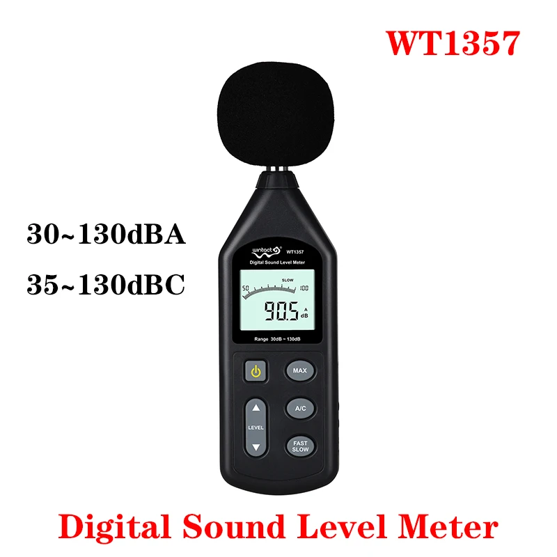 

5PCS Professional Digital Sound Level Meter WT1357 Decibel Meter Diagnostic Noise Tester Sound Detector Decibel Monitor Alarm