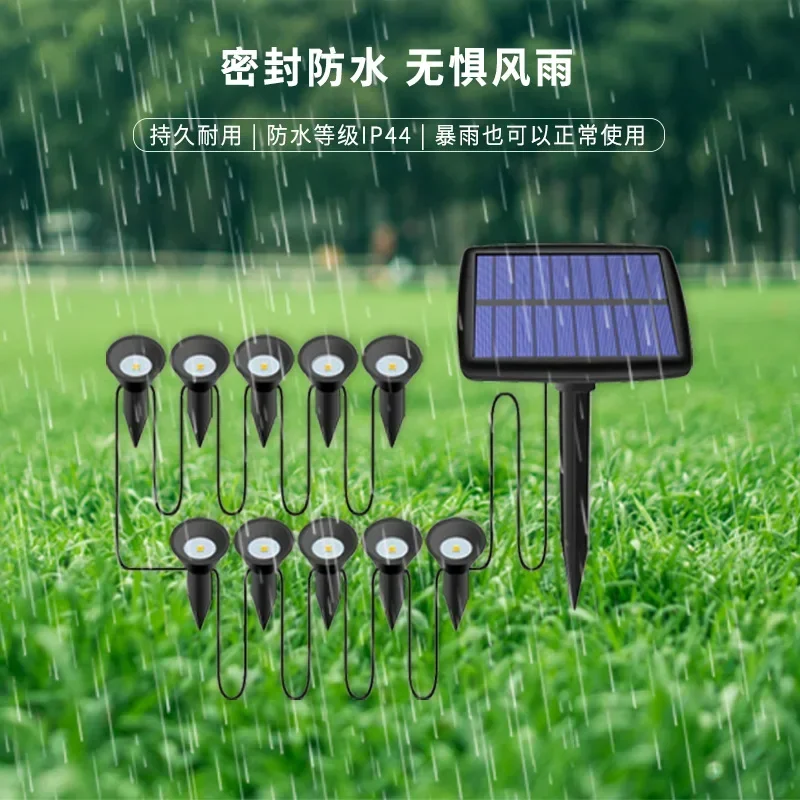 

Outdoor Courtyard Garden Villa Decoration Waterproof Easy Installation LED One Drag Ten Landscape Solar Lawn Lights Garden