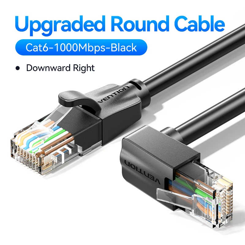 Ventie Cat6 Ethernet-kabel 90 ° Rechthoekig ontwerp CAT 6 netwerken internet Lan-snoer voor laptops PS5 4 Xbox router RJ45-kabel