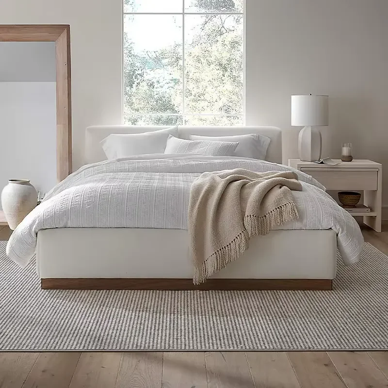 Source Factory Machine Made Luxury Modern Striped Wool Rug Custom Full Size Easy Care Bedroom Living Room Bedside Large Scale