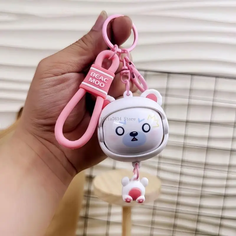  Rotating Panda Phone Strap Switchable Face Expression Practical Keychain Design