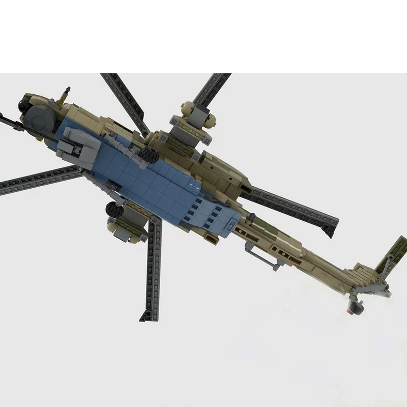 Military Series Model Moc Building Bricks 1:38 Mi28NM Fighter Model Building Technology Modular Blocks Construstion Toy Gifts