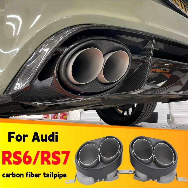 Tubo de escape de fibra de carbono C7, punta de silenciador de reacondicionamiento, cabezal de escape, adecuado para Audi RS6 RS7