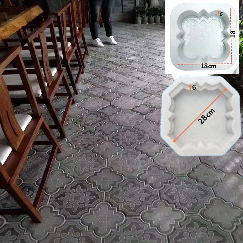 Molde Antideslizante para Baldosas de Concreto para Plazas y Jardines, Molde Reutilizable de Plástico para Pavimentos, Molde de Ladrillo de Cemento para Bordes de Caminos de Patio