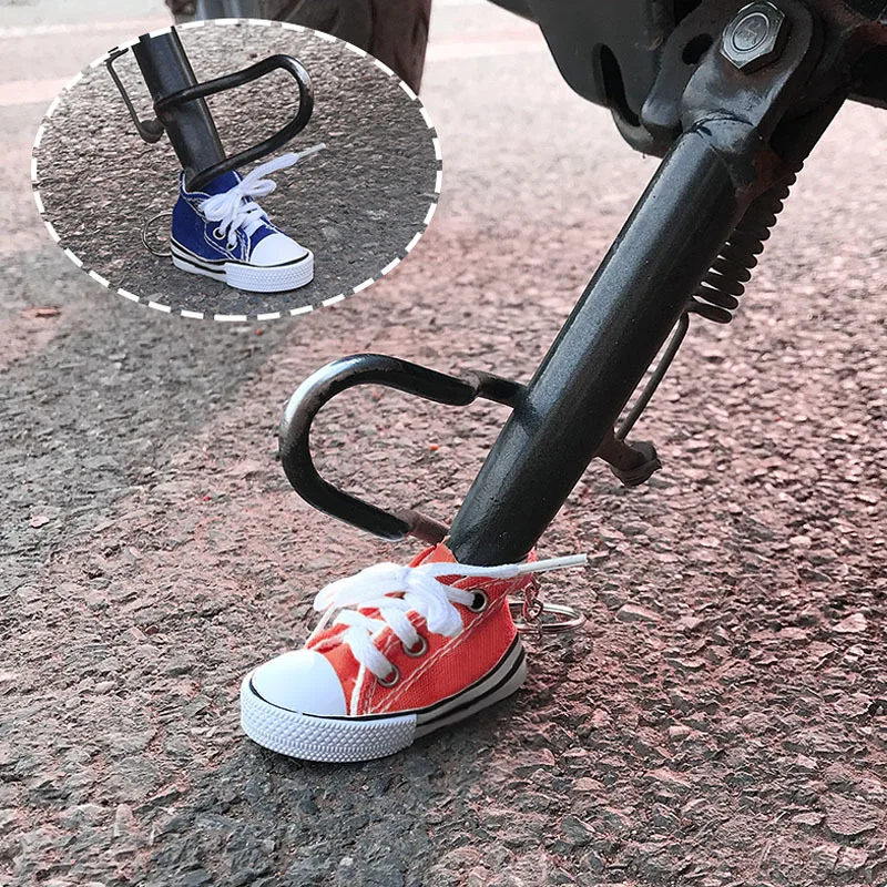 

Interesting motorcycle bicycle shoe shape foot support side tripod cover motor electric vehicle bicycle stand mini canvas shoes