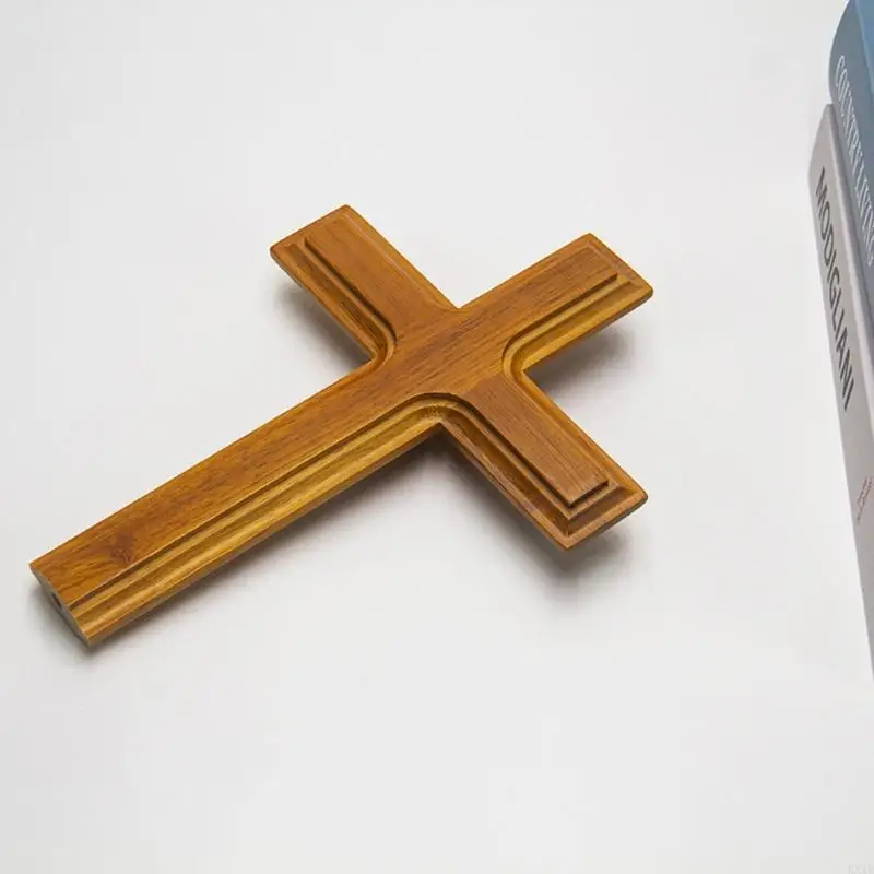 قائم خشبي لمتقاطع ديكور المذبح للصليب مع حامل طاولة عرض على الوجهين للصليب للمنزل كنيسة الكنيسة D #2