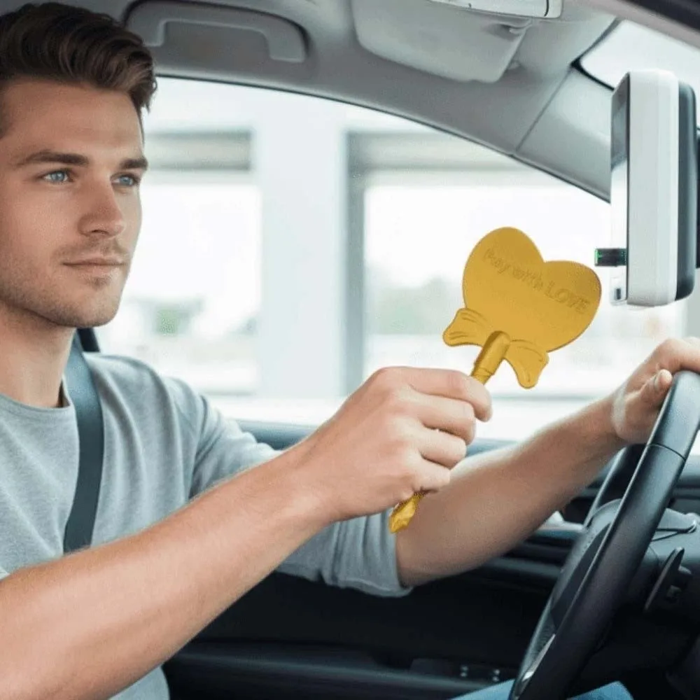 

Креативный 3D-печатный держатель для карт в виде волшебной палочки, портативный, съемный, в форме сердца, однотонный, милый, для бесконтактной оплаты